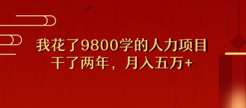 我花了9800学习，干了两年赚了70万的人力项目-男爵娱创[知识付费]