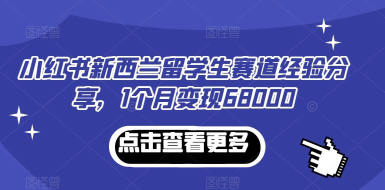 小红书新西兰留学生赛道经验分享，1个月变现68000【揭秘】-男爵娱创[知识付费]