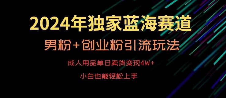 2024年独家蓝海赛道，成人用品单日卖货变现4W+，男粉+创业粉引流玩法，不愁搞不到流量【揭秘】-男爵娱创[知识付费]