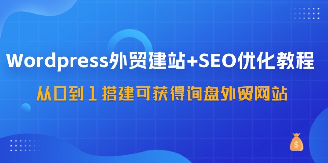 WordPress外贸建站+SEO优化教程，从0到1搭建可获得询盘外贸网站(57节课)-男爵娱创[知识付费]