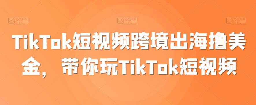 TikTok短视频跨境出海撸美金，带你玩TikTok短视频-男爵娱创[知识付费]