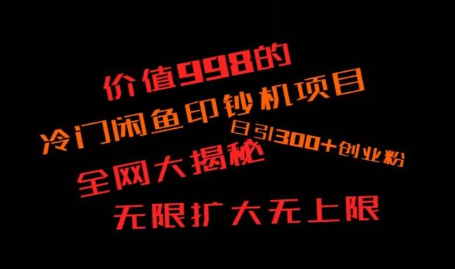 闲鱼流量印钞机项目大揭秘，日引300+创业粉，保姆级实操教程-男爵娱创[知识付费]