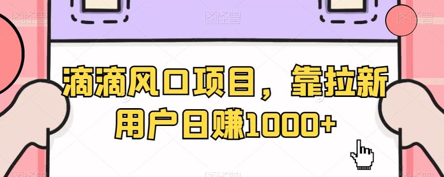 滴滴风口项目，靠拉新用户日赚1000+-男爵娱创[知识付费]