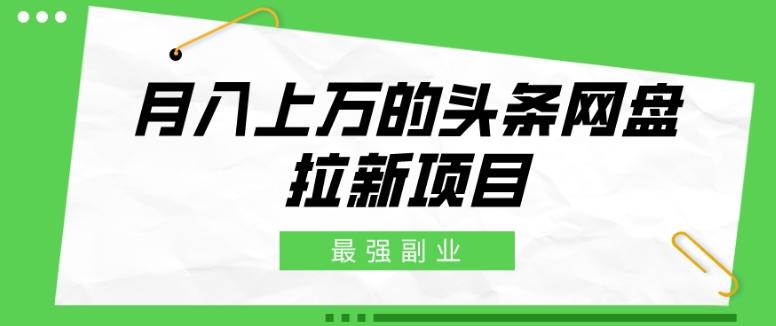 最强副业，月入上万的头条网盘拉新项目，小白新手轻松上手-男爵娱创[知识付费]