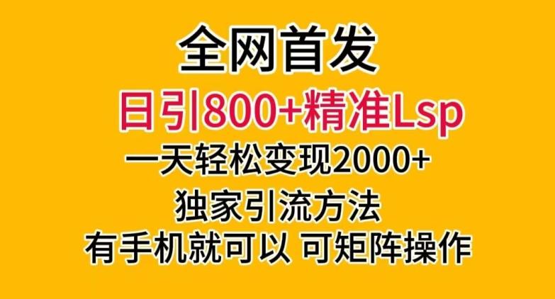全网首发！日引800+精准老色批，一天变现2000+，独家引流方法，可矩阵操作【揭秘】-男爵娱创[知识付费]