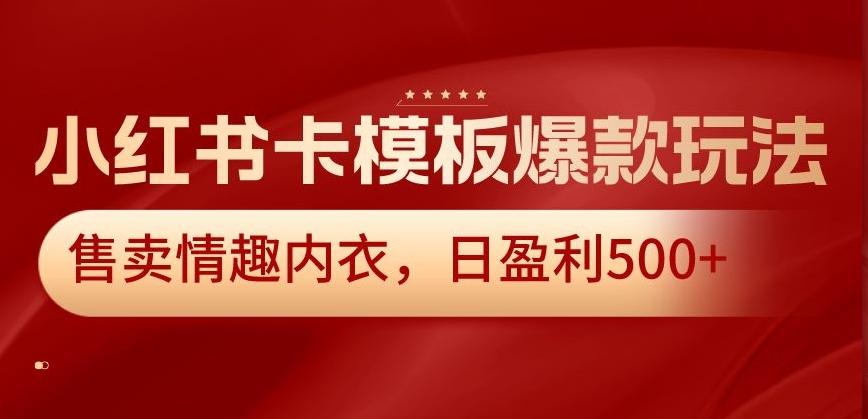 小红书卡模板爆款玩法，售卖情趣内衣，日盈利500+【揭秘】-男爵娱创[知识付费]
