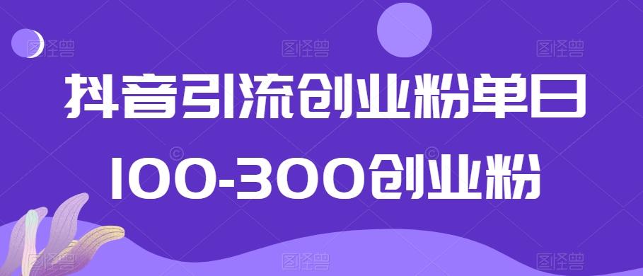 抖音引流创业粉单日100-300创业粉【揭秘】-男爵娱创[知识付费]