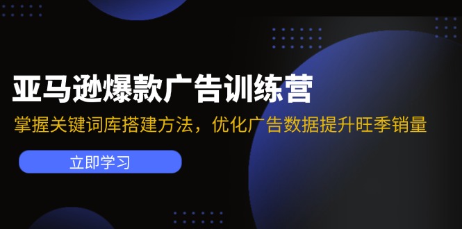 亚马逊爆款广告训练营：掌握关键词库搭建方法，优化广告数据提升旺季销量-男爵娱创[知识付费]