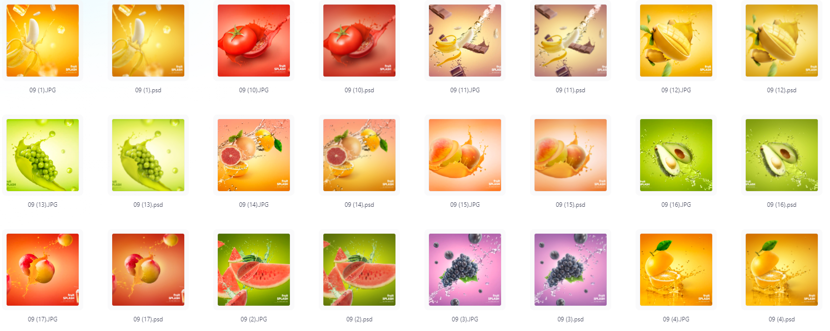 餐饮水果PS模版设计素材17款-男爵娱创[知识付费]