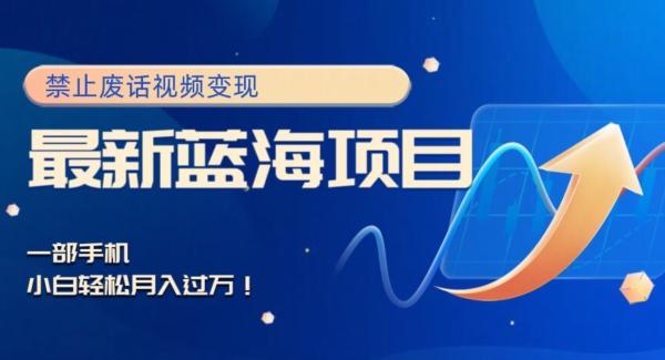 最新蓝海项目，靠禁止废话视频变现，一部手机，小白轻松月入过万！-男爵娱创[知识付费]