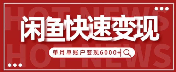 【新手项目】小白快速在闲鱼单月单账号变现6000+的秘密-男爵娱创[知识付费]