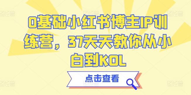 0基础小红书博主IP训练营，37天天教你从小白到KOL-男爵娱创[知识付费]