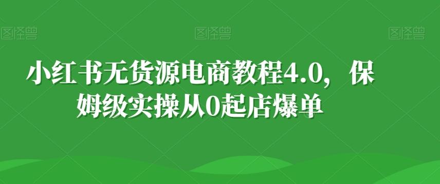 小红书无货源电商教程4.0，保姆级实操从0起店爆单【拆解】-男爵娱创[知识付费]