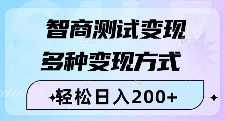 智商测试变现，轻松日入200+，几分钟一个视频，多种变现方式-男爵娱创[知识付费]