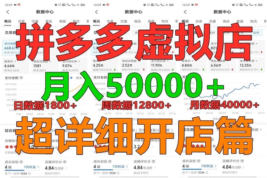 拼多多虚拟电商训练营月入40000+你也行，暴利稳定长久，副业首选-男爵娱创[知识付费]