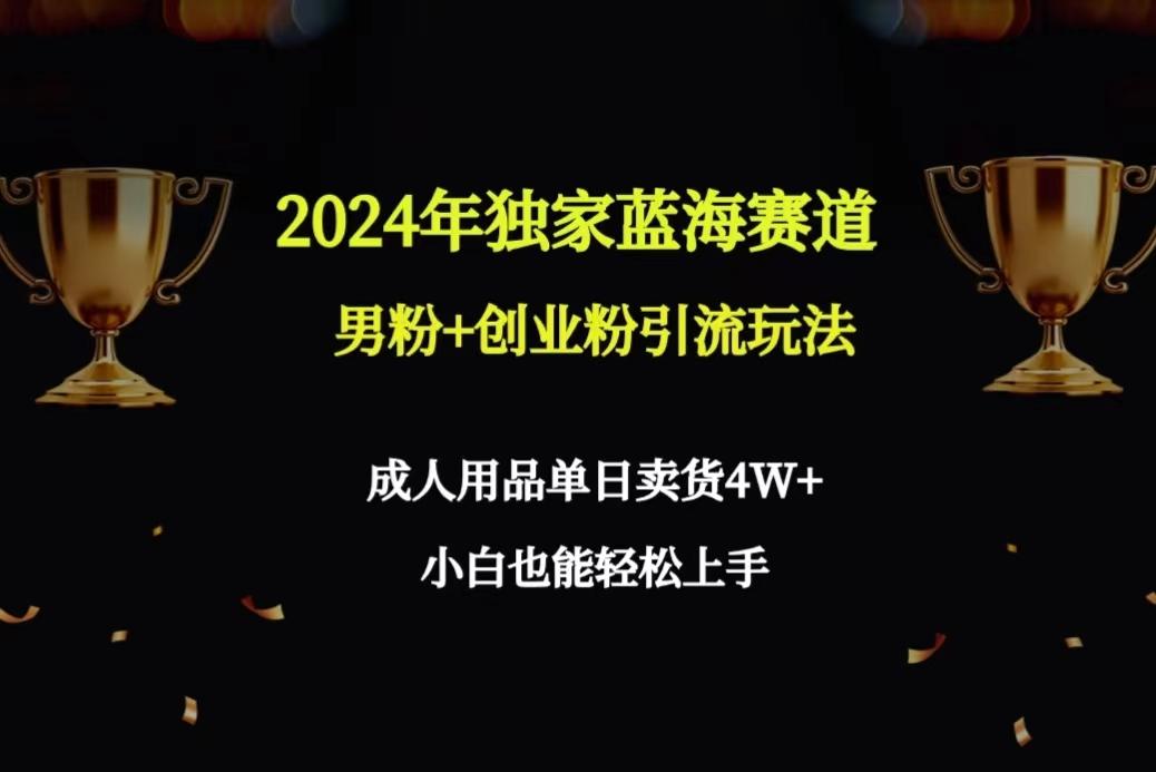 2024年独家蓝海赛道男粉+创业粉引流玩法，成人用品单日卖货4W+保姆教程-男爵娱创[知识付费]
