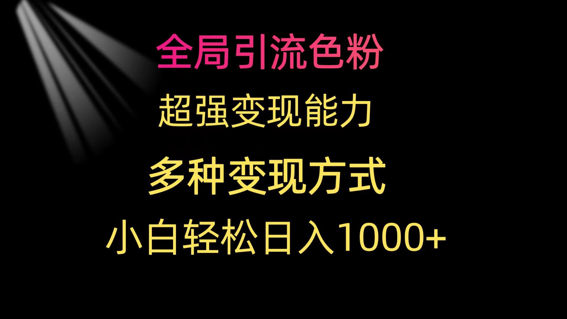 (9680期)全局引流色粉 超强变现能力 多种变现方式 小白轻松日入1000+-男爵娱创[知识付费]
