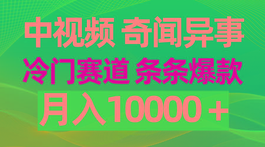 (9627期)中视频奇闻异事，冷门赛道条条爆款，月入10000＋-男爵娱创[知识付费]