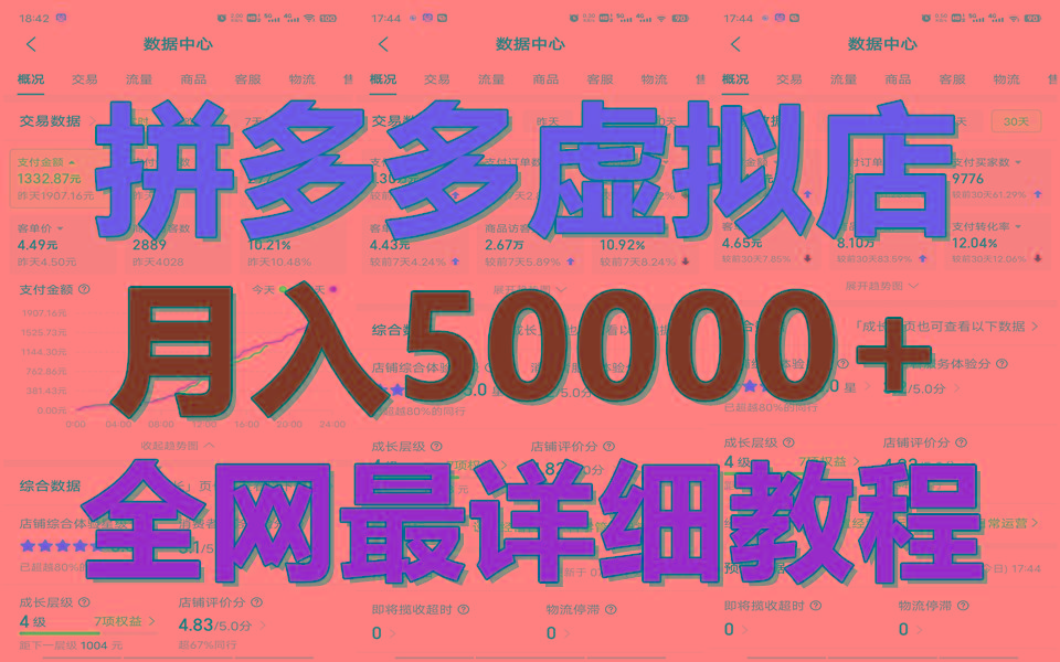拼多多虚拟电商训练营月入50000+你也行，暴利稳定长久，副业首选-男爵娱创[知识付费]