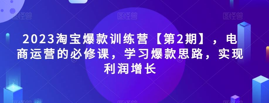 2023淘宝爆款训练营【第2期】，电商运营的必修课，学习爆款思路，实现利润增长-男爵娱创[知识付费]